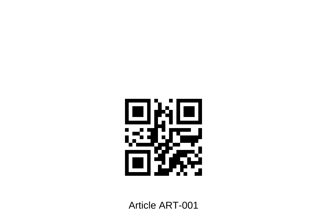 Generated QR label for warehouse article ART-001